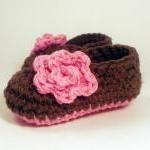 Crochet Rose Baby Booties ..