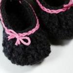 Bow baby booties - gray wit..