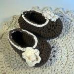 Rose booties - chocolate br..