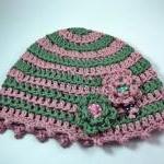 Crochet flapper beanie hat,..