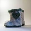 Crochet Heart Baby Booties ..